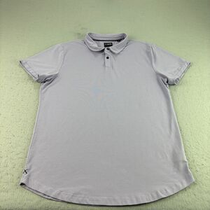 Cuts Clothing Polo Shirt Men 2XL Purple Curved Hem Slim Fit Short Sleeve Stretch